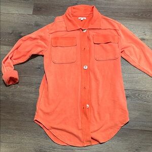 Mango Bold Orange Shirt. With front flap
Pockets.